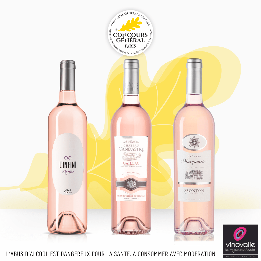 Vins rosés de Vinovalie médaillés au Concours Général Agricole 2025