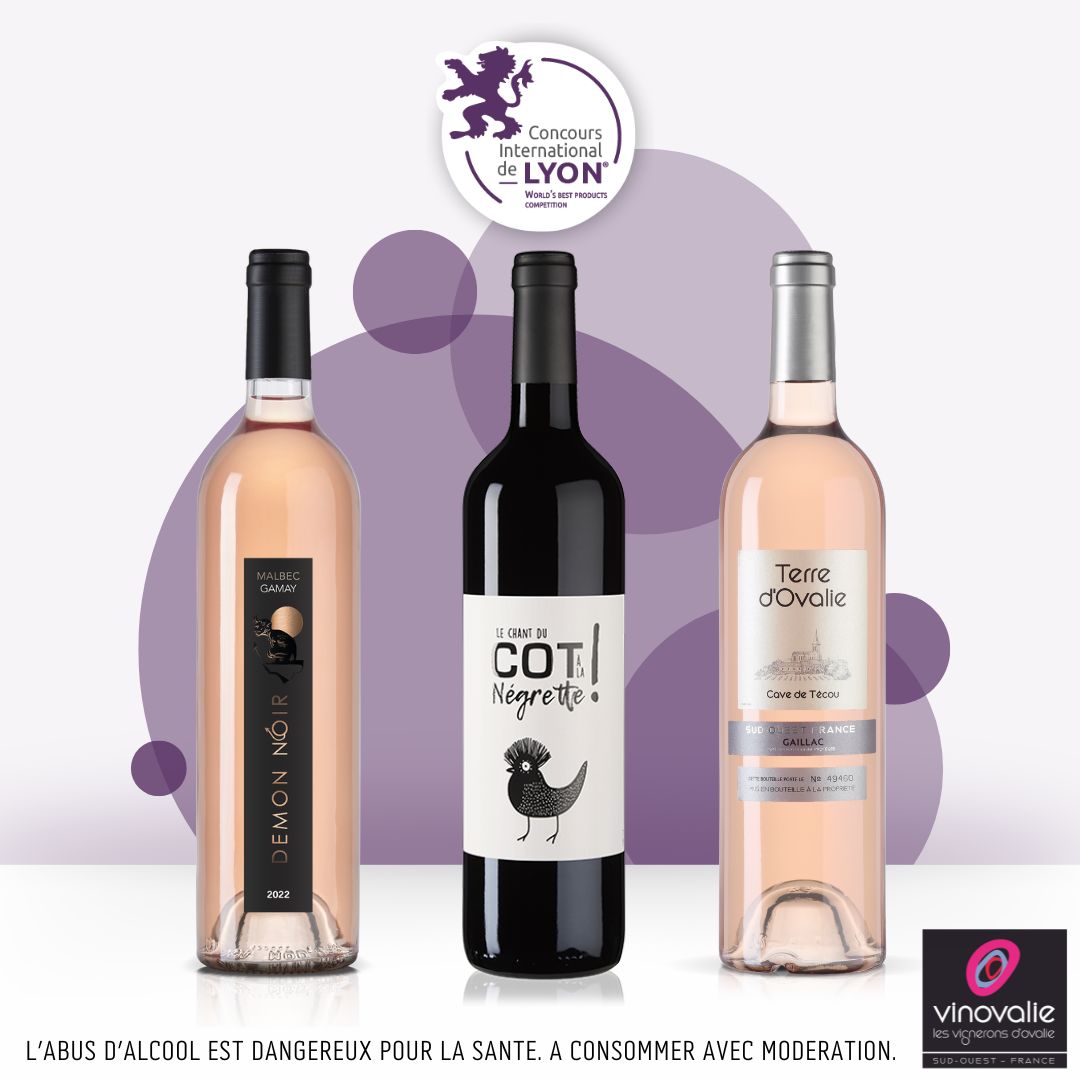 Vins de Vinovalie médaillés d'Argent au Concours International de Lyon 2025