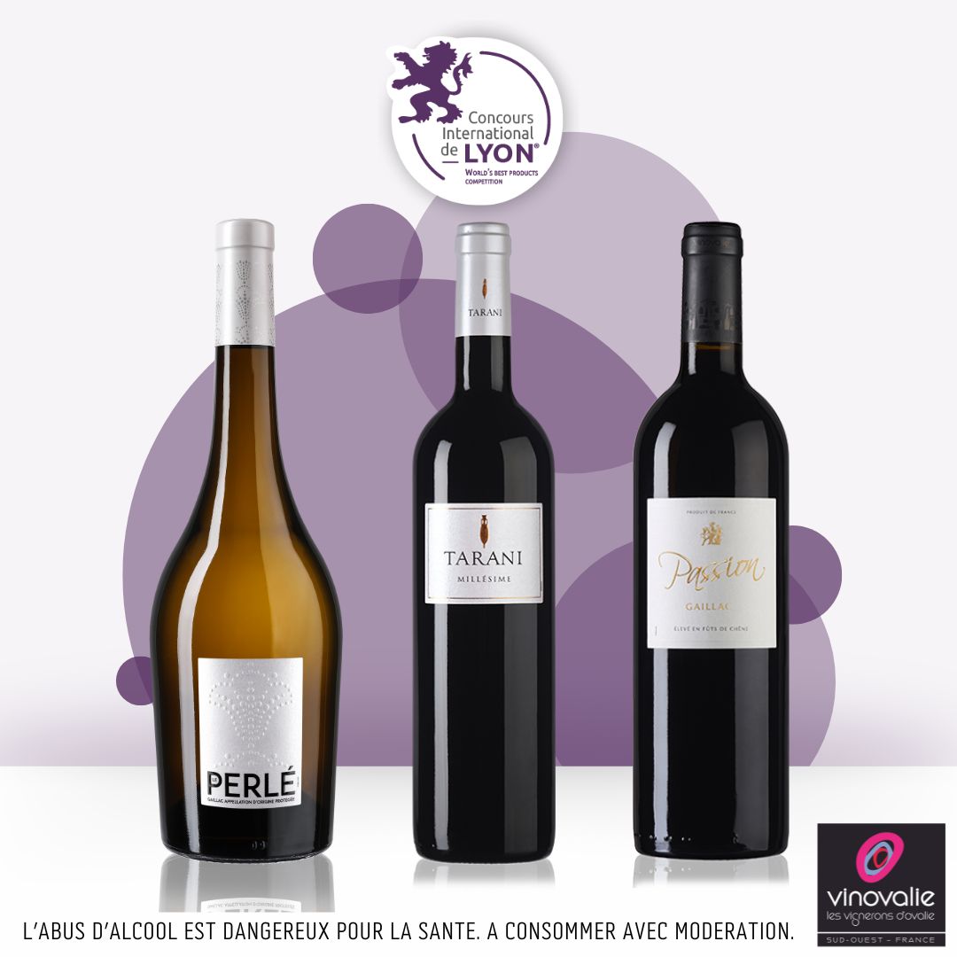Vins de Vinovalie médaillés d'Or au Concours International de Lyon 2025