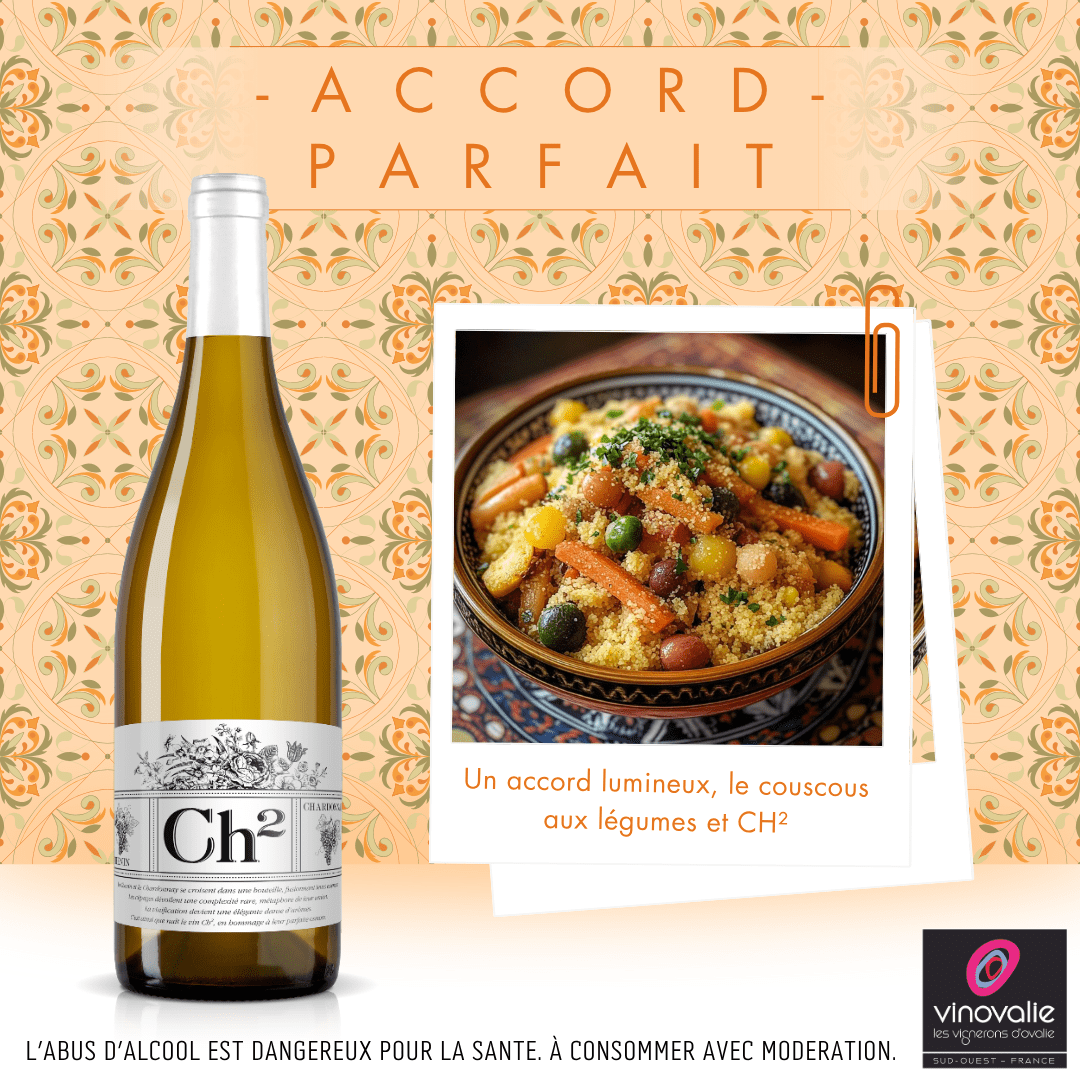 Un accord lumineux, le couscous aux légumes et CH²