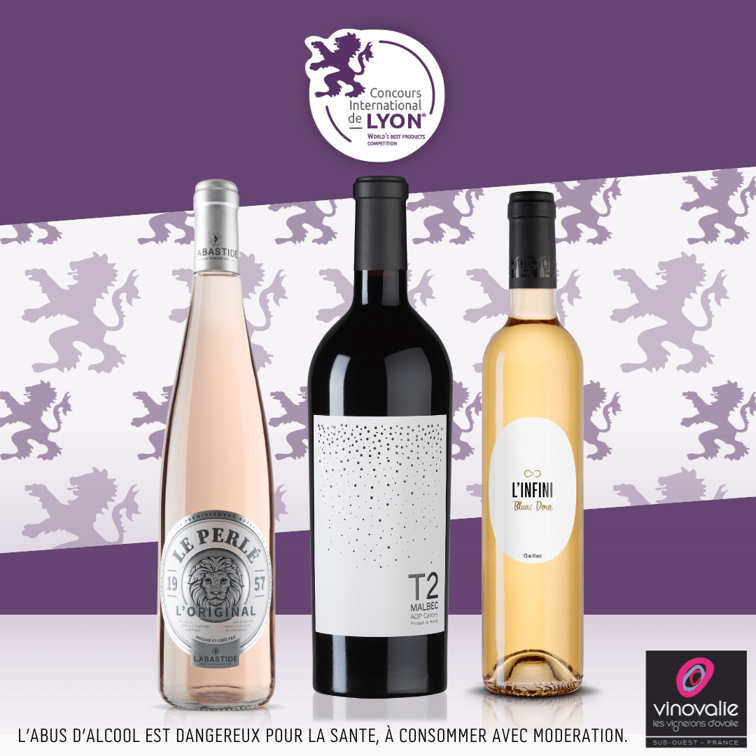 Vins de Vinovalie médaillés d'Or au Concours International de Lyon 2026